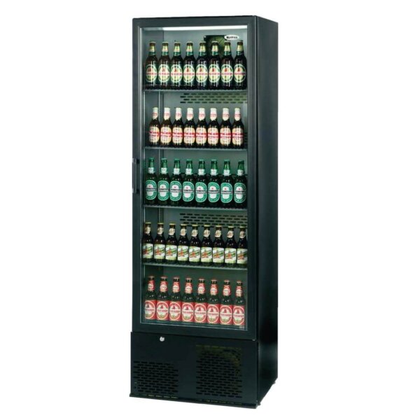 Infrico Upright Back Bar Cooler with Hinged Door in Black ZX10