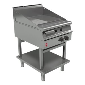 Falcon Dominator Plus 600mm Wide Half Ribbed Natural Gas Griddle on Fixed Stand G3641R