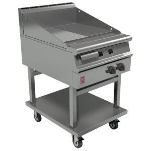 Falcon Dominator Plus 600mm Wide Half Ribbed Natural Gas Griddle on Mobile Stand G3641R